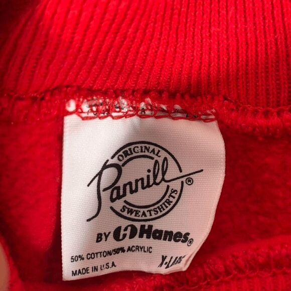 VINTAGE Hanes Pannill‎ Crewneck Blank Sweatshirt Mens XL Red Made In USA - Picture 2 of 4